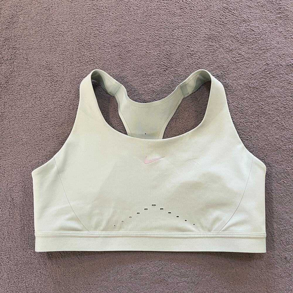 Nike Swift Dri-FIT Sage Green Laser Cut High Support Sports Bra Women's Size L